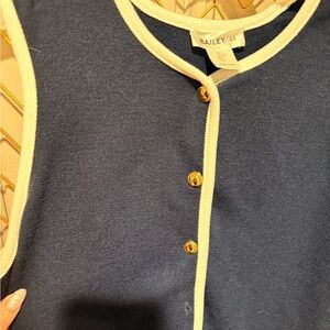 Bailey Blue Vest with Gold Buttons